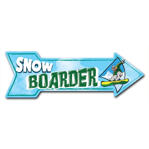 Snowboarder Arrow Decal Funny Home Decor 36in Wide